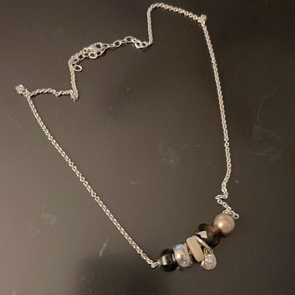 Fossil silver necklace
